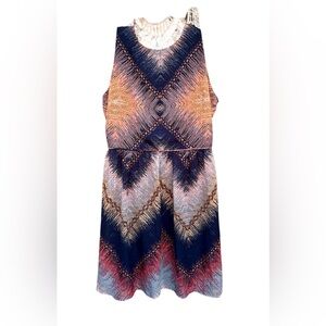 NWT City Studio Dress Navy and Coral  Sz. 11 A-Line